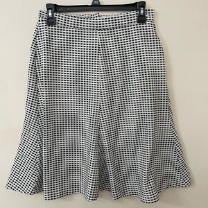 Maison Jules Black and White Patterned A-Line Skirt